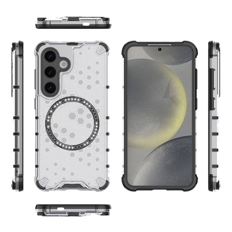 For Samsung Galaxy S24 5G ENKAY Hat-Prince Honeycomb MagSafe Shockproof Phone Case with 0.18mm Film(Grey) - Galaxy S24 5G Cases by ENKAY | Online Shopping UK | buy2fix