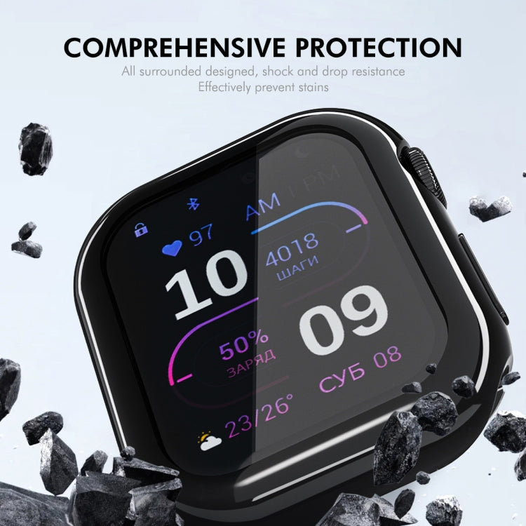 For Apple Watch Series 10 42mm ENKAY Hat-Prince Electroplated Soft TPU Case with Screen Film(Transparent) - Watch Cases by ENKAY | Online Shopping UK | buy2fix