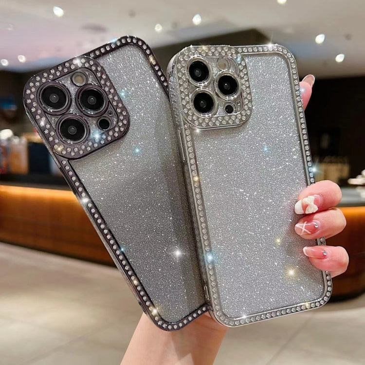 For iPhone 16 Plus Diamond Gradient Glitter Plated TPU Phone Case(Black) - iPhone 16 Plus Cases by buy2fix | Online Shopping UK | buy2fix