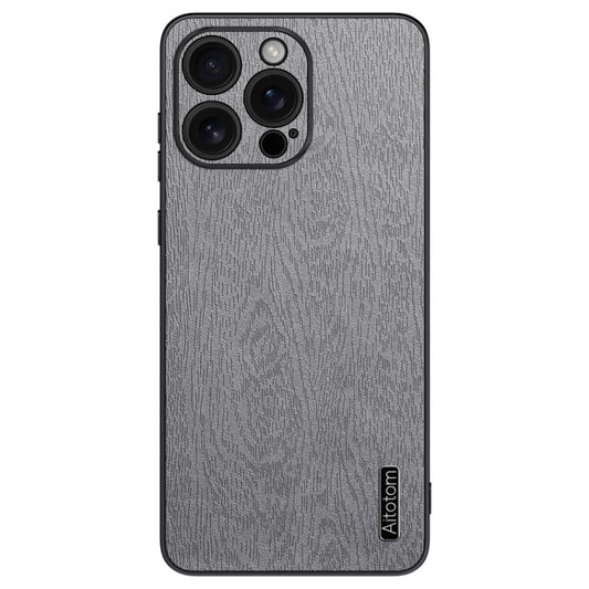 For iPhone 16 Pro Tree Bark Leather Shockproof Phone Case(Grey) - iPhone 16 Pro Cases by buy2fix | Online Shopping UK | buy2fix