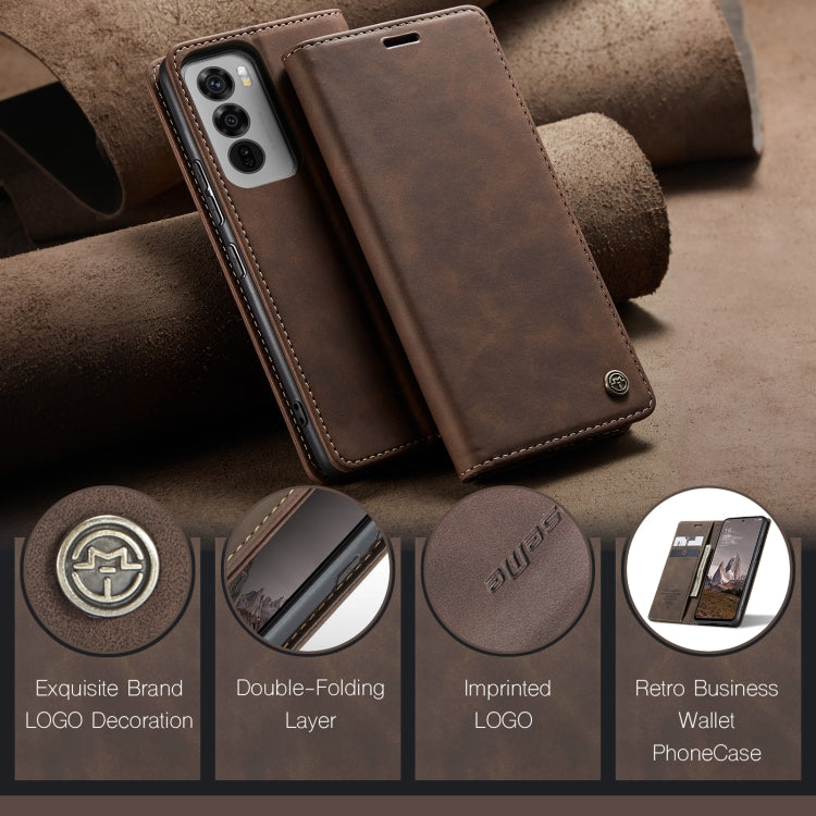 For OPPO Reno12 5G Global CaseMe 013 Multifunctional Horizontal Flip Leather Phone Case(Coffee) - Reno12 Cases by CaseMe | Online Shopping UK | buy2fix