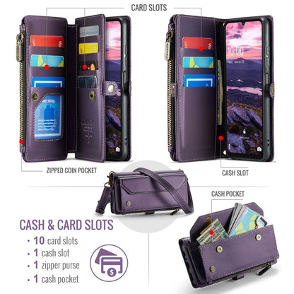 For Samsung Galaxy A16 5G CaseMe C36 Card Slots Zipper Wallet RFID Anti-theft Leather Phone Case(Purple) - Galaxy Phone Cases by CaseMe | Online Shopping UK | buy2fix