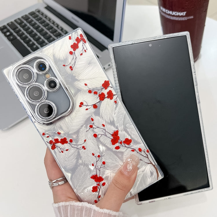 For Samsung Galaxy S25 5G Electroplating Flower Texture TPU Phone Case(Flowers SH4) - Galaxy S25 5G Cases by buy2fix | Online Shopping UK | buy2fix