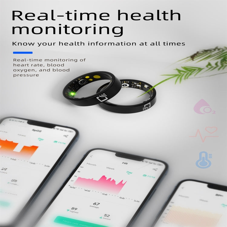 R20 SIZE 11 Smart Ring, Support Heart Rate / Blood Oxygen / Sleep Monitoring / Multiple Sports Modes(Black) - Smart Rings / Smart Telephones by buy2fix | Online Shopping UK | buy2fix