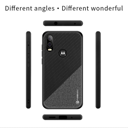 PINWUYO Hong Series Anti-fall TPU+ Chemical Fiber Cloth Protective Cover for Moto P40/One Vision(Red) - Motorola Cases by PINWUYO | Online Shopping UK | buy2fix