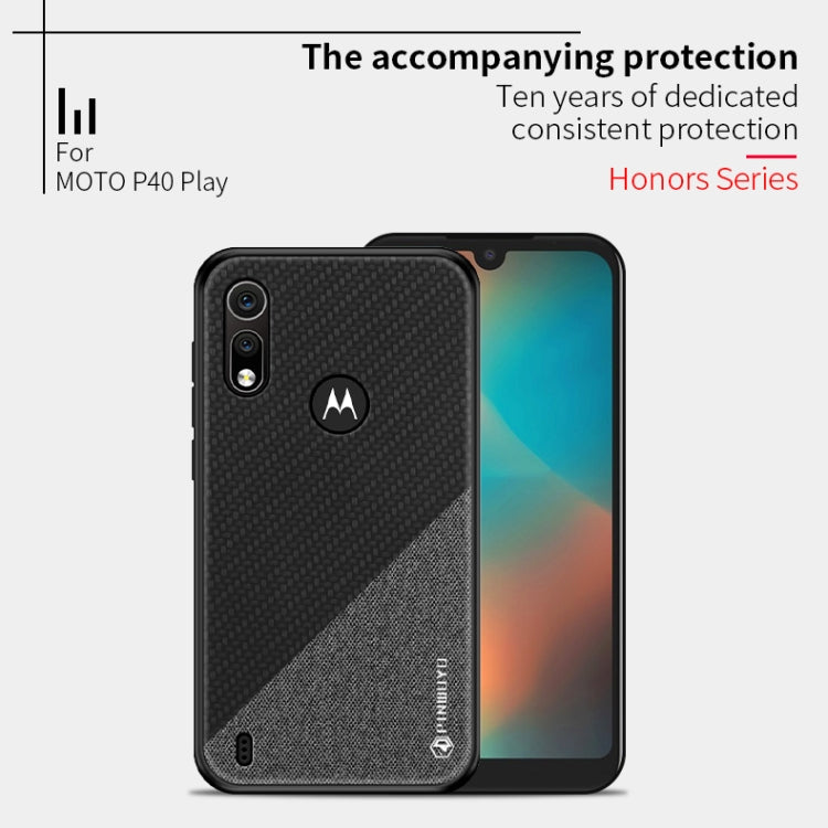 PINWUYO Hong Series Anti-fall TPU+ Chemical Fiber Cloth Protective Cover for Moto P40 play(Brown) - Motorola Cases by PINWUYO | Online Shopping UK | buy2fix