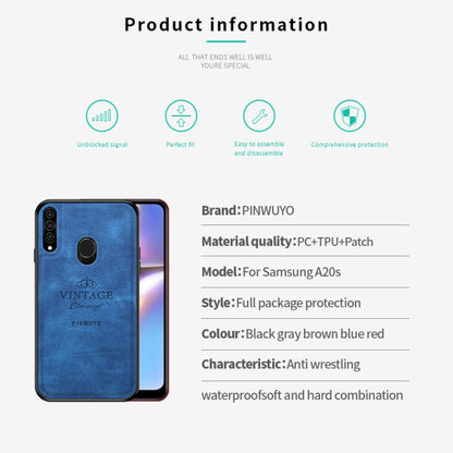For Galaxy A20S PINWUYO Zun Series PC + TPU + Skin Waterproof And Anti-fall All-inclusive Protective Shell(Blue) - Galaxy Phone Cases by PINWUYO | Online Shopping UK | buy2fix