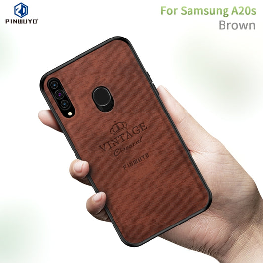 For Galaxy A20S PINWUYO Zun Series PC + TPU + Skin Waterproof And Anti-fall All-inclusive Protective Shell(Brown) - Galaxy Phone Cases by PINWUYO | Online Shopping UK | buy2fix