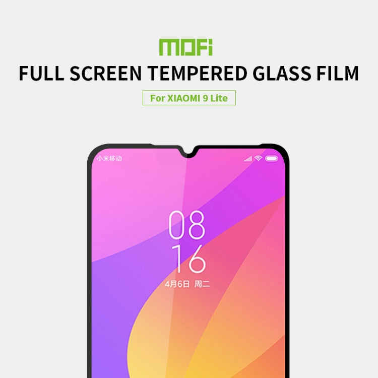 For Xiaomi 9 Lite MOFI 9H 2.5D Full Screen Tempered Glass Film(Black) -  by MOFI | Online Shopping UK | buy2fix