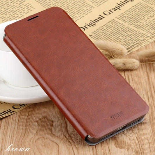 For Xiaomi RedMi 8A MOFI Rui Series Classical Leather Flip Leather Case With Bracket Embedded Steel Plate All-inclusive(Brown) - Xiaomi Cases by MOFI | Online Shopping UK | buy2fix