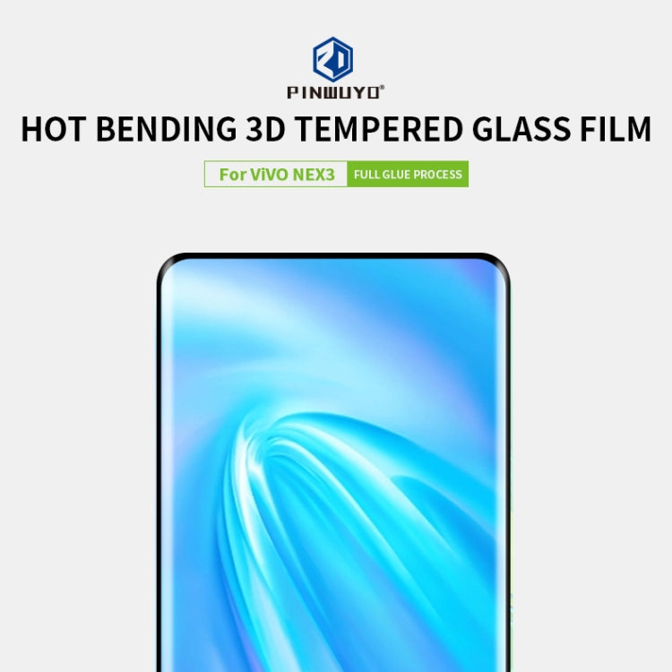 For vivo Nex3 PINWUYO 9H 3D Hot Bending Tempered Glass Film(Black) - vivo Tempered Glass by PINWUYO | Online Shopping UK | buy2fix