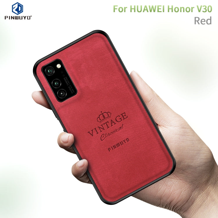 For Huawei Honor V30 / V30 Pro PINWUYO Zun Series PC + TPU + Skin Waterproof And Anti-fall All-inclusive Protective Shell(Red) - Honor Cases by PINWUYO | Online Shopping UK | buy2fix