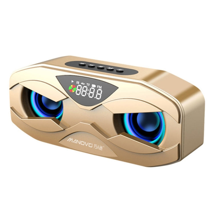 M5 Cool Owl Design Bluetooth Speaker LED Flash Wireless Loudspeaker FM Radio Alarm TF Card(Gold) - Desktop Speaker by buy2fix | Online Shopping UK | buy2fix