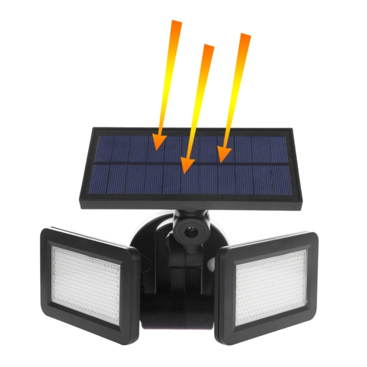 Double Flat Spotlight 48 LED Waterproof PIR Motion Sensor Solar Light - Solar Lights by buy2fix | Online Shopping UK | buy2fix