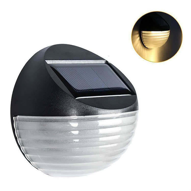 2 PCS Solar Power Light Sensor 6 Energy Saving Lamp LED Wall Light Outdoor Garden Fence Waterproof Lamp Night Light(Warm White) - Solar Lights by buy2fix | Online Shopping UK | buy2fix