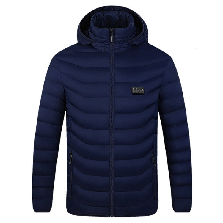 19 Zone 4 Control Blue USB Winter Electric Heated Jacket Warm Thermal Jacket, Size: XXXXXXL - Down Jackets by buy2fix | Online Shopping UK | buy2fix