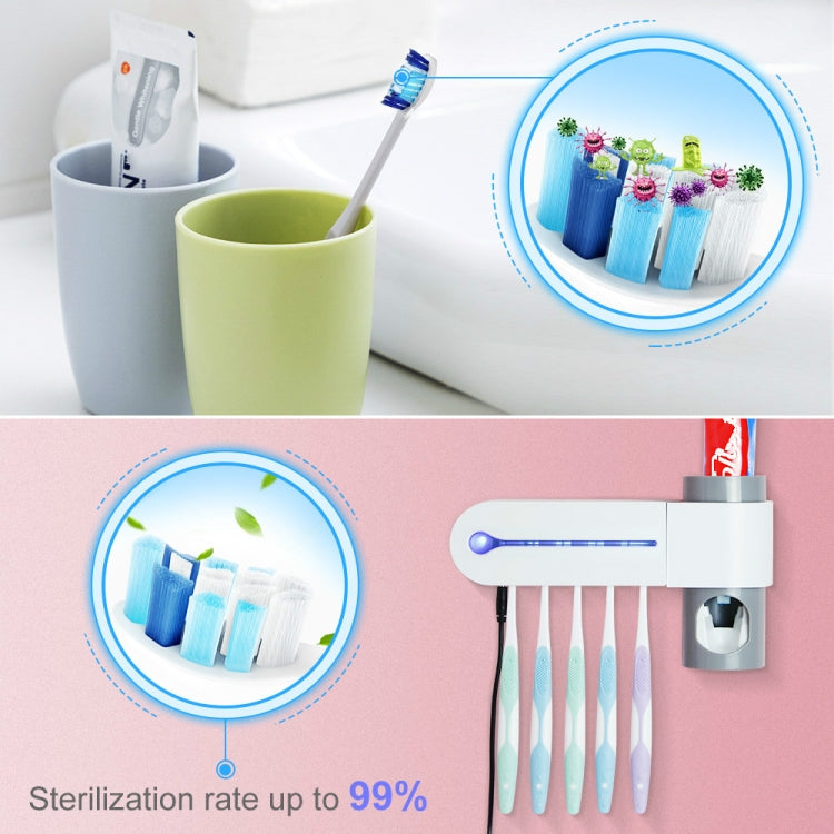 Punch-free Toilet Wall-mounted Ultraviolet Electric Disinfection Toothbrush Holder, Style:Charging with USB - Toothbrush Sanitizer by buy2fix | Online Shopping UK | buy2fix