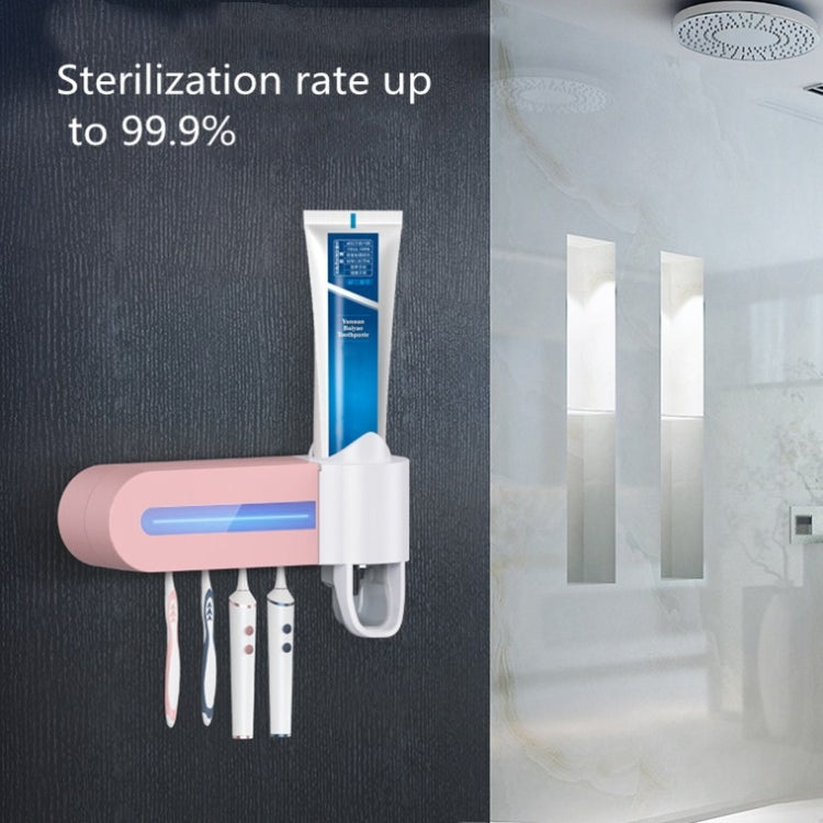 Smart Toothbrush Sterilizer UV Sterilization Electric Wall-mounted Toothbrushing Cup Rack(Pink) - Toothbrush Sanitizer by buy2fix | Online Shopping UK | buy2fix