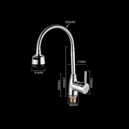 Kitchen Faucet Anti-splash Head Wash Basin Sink Universal Rotatable Faucet Full Copper Joint, Style:Hot & Cold Water - Faucets & Accessories by buy2fix | Online Shopping UK | buy2fix