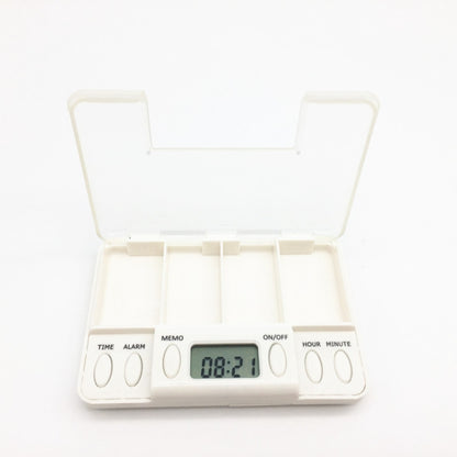 TF200 4-Cell Smart Timed Reminder Portable Plastic Pill Box Pill Storage Box(White) - Pill Boxes by buy2fix | Online Shopping UK | buy2fix