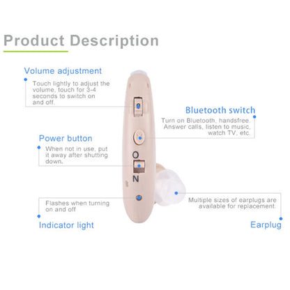 G25 Bluetooth Hearing Aid Elderly Sound Amplifier Sound Collector, Colour: US Plug(Skin Color) - Hearing Aids by buy2fix | Online Shopping UK | buy2fix