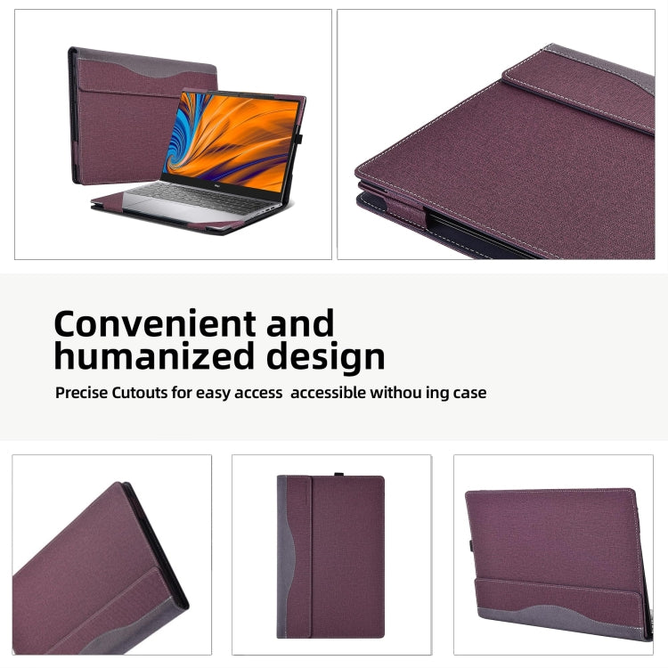 For Samsung Galaxy Book 4 Pro 16 Inch Leather Laptop Anti-Fall Protective Case(Wine Red) - 15.6 - 17 inch by buy2fix | Online Shopping UK | buy2fix