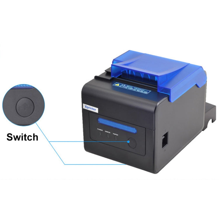 Xprinter XP-C300H 80mm Sound And Light Alarm Store Cashier Rreceipt Thermal Printer, Spec: USB+COM+LAN(UK Plug) - Printer by Xprinter | Online Shopping UK | buy2fix