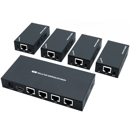 60m 1x4 HDMI Splitter POC Distribution Extender Supports 1080P@60Hz, Plug: EU Plug - Splitter by PWAY | Online Shopping UK | buy2fix