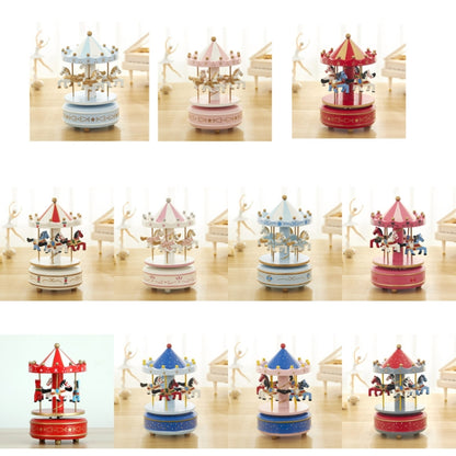 Sky City Carousel Clockwork Music Box Couples Birthday Gift(K0321 Red White) - Music Box by buy2fix | Online Shopping UK | buy2fix