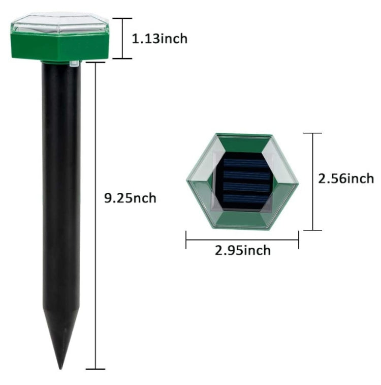 Outdoor Hexagonal Solar Ultrasonic Mole Repeller Inserted Into The Lawn Outdoor Animal Repeller(Green) - Outdoor Insect Repellent by buy2fix | Online Shopping UK | buy2fix