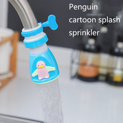 3 PCS Kitchen Penguin Cartoon Faucet Splash-Proof Shower Sprinkler Household Tap Water Extender Universal Water-Saving Filter(Blue) - Faucets & Accessories by buy2fix | Online Shopping UK | buy2fix