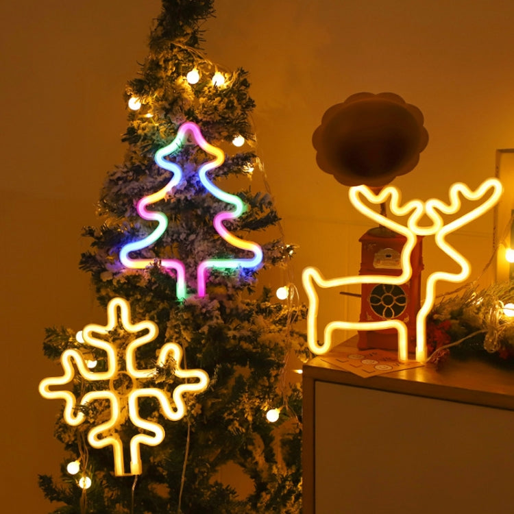 Christmas Decoration Neon Lights Wall-Mounted Ornaments, Spec: Snowflake-Warm Light - Christmas Decoration Lamps by buy2fix | Online Shopping UK | buy2fix