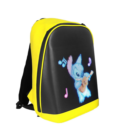 LED Display Backpack Smart Advertising Screen Waterproof PU Backpack, Size: 17 inch(Yellow) - Backpacks by buy2fix | Online Shopping UK | buy2fix