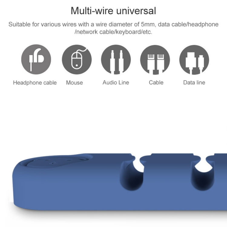 6 Holes Bear Silicone Desktop Data Cable Organizing And Fixing Device(Lemon Yellow) - Cable Organizer by buy2fix | Online Shopping UK | buy2fix