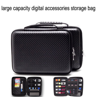 GH1319 EVA Large Capacity Electronic Digital Accessories Storage Bag(Carbon Fiber Black) - Digital Storage Bag by buy2fix | Online Shopping UK | buy2fix