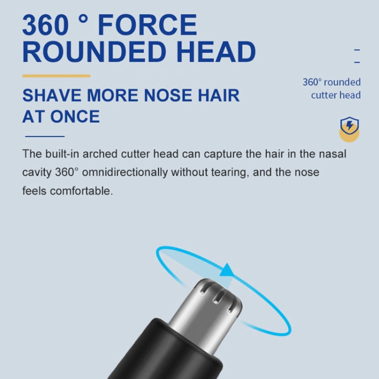 SPORTSMAN Metal Aluminum Tube Body Rechargeable Nose Hair Device, Style: Sideburns 2 In 1(Black) - Electric Shavers by buy2fix | Online Shopping UK | buy2fix