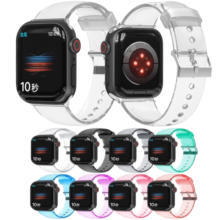 TPU Fuel Injection Watch Band For Apple Watch Series 7 45mm /6&SE&5&4 44mm /3&2&1 42mm(Transparent) - Watch Bands by null | Online Shopping UK | buy2fix