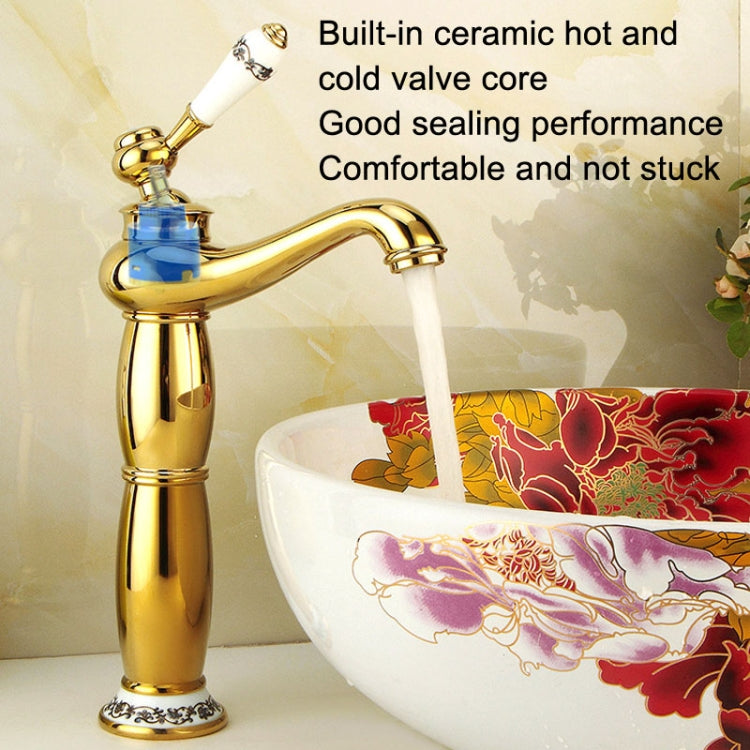 Antique Hot and Cold Bathroom Washbasin Faucet, Style: High Model+Water Inlet Pipe - Faucets & Accessories by buy2fix | Online Shopping UK | buy2fix