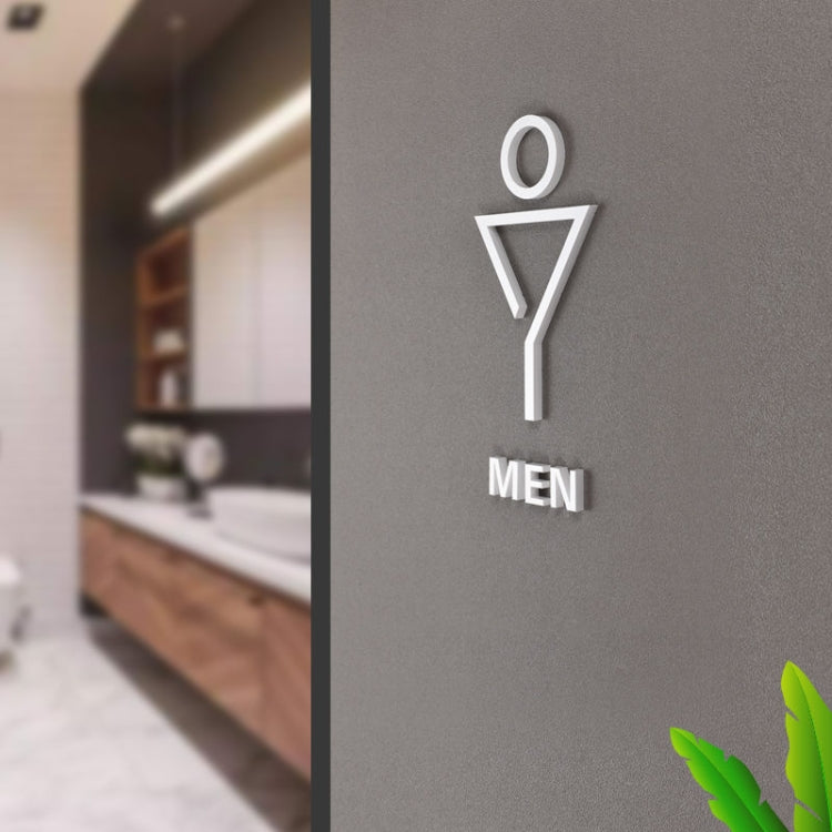 19 x 14cm Personalized Restroom Sign WC Sign Toilet Sign,Style: Black  Public - Ornaments by buy2fix | Online Shopping UK | buy2fix