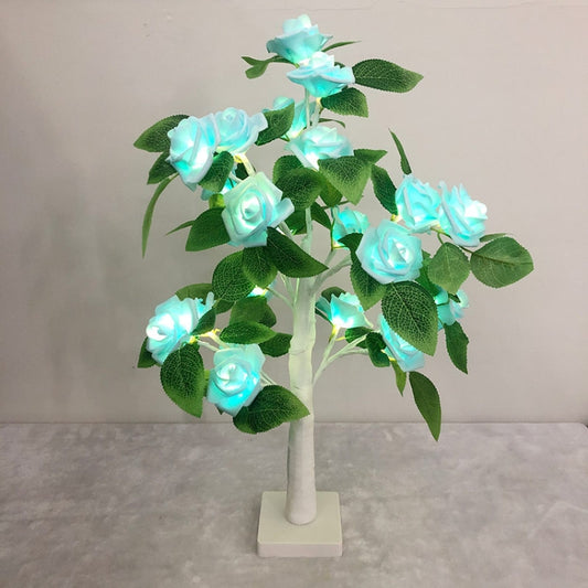 SJ-SD054 LED Valentine Day Rose Indoor Party Decoration Lights(White Bottom Blue) - Holiday Lights by buy2fix | Online Shopping UK | buy2fix