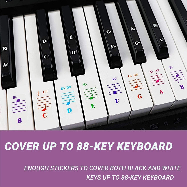 QT-005-A 5PCS Children Piano Keyboard Color Stickers Musical Instrument Accessories - Keyboard Instruments by buy2fix | Online Shopping UK | buy2fix