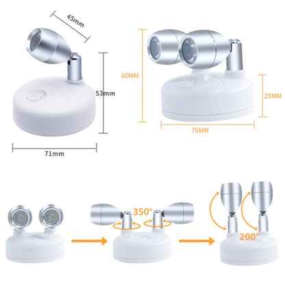 C1556 Single Head 2 Lights Wireless RGB Remote Control Cabinet Ambient Spotlight - Novelty Lighting by buy2fix | Online Shopping UK | buy2fix