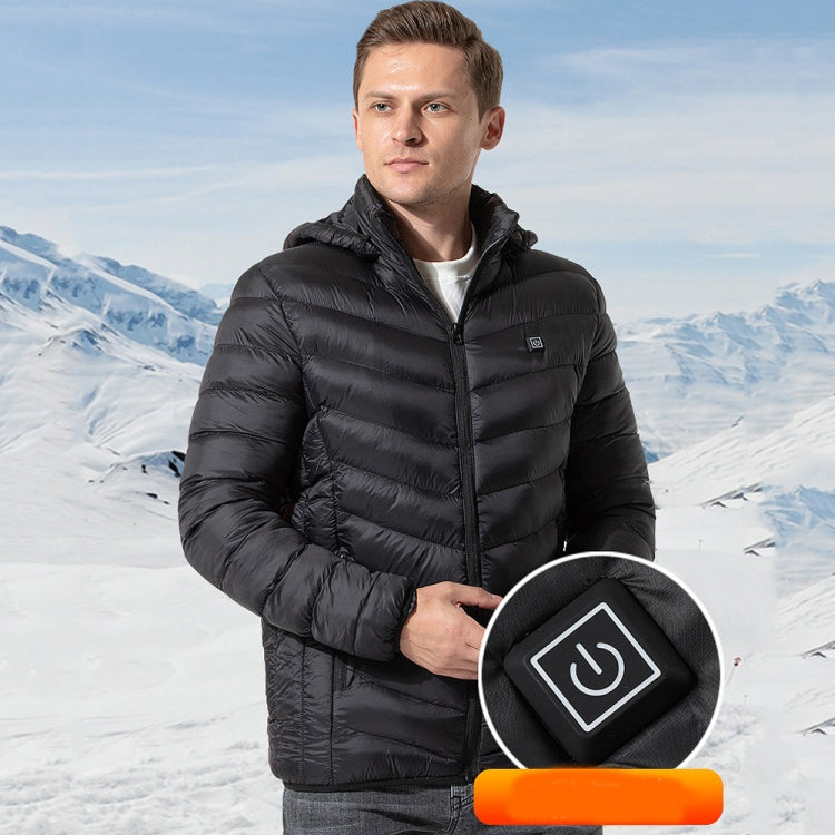 19 Zone 4 Control Black USB Winter Electric Heated Jacket Warm Thermal Jacket, Size: S - Down Jackets by buy2fix | Online Shopping UK | buy2fix