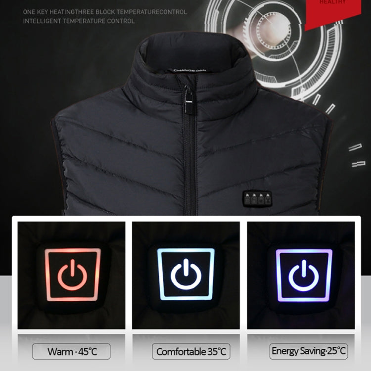 9 Area Double Control Black USB Electric Heating Undershirt Intelligent Warm Vest(5XL) - Down Jackets by buy2fix | Online Shopping UK | buy2fix