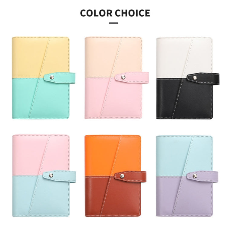 A6 YMX-012 PU Leather Budget Binder Notebook Macaron Color Matching Handbook(Orange+Brown) - Notebooks by buy2fix | Online Shopping UK | buy2fix