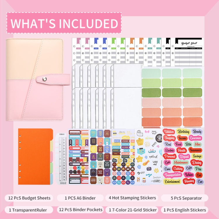 A6 YMX-012 PU Leather Budget Binder Notebook Macaron Color Matching Handbook(Orange+Brown) - Notebooks by buy2fix | Online Shopping UK | buy2fix