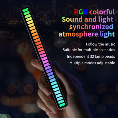RGB Sound-controlled Rhythmic Response Lights Music Ambient LED Pick-up Lights Charging(16 Lights White) - Novelty Lighting by buy2fix | Online Shopping UK | buy2fix