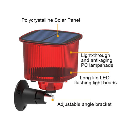 N911R Solar Energy Recording Timing Sound And Light Alarm(Red) - Alarm System by buy2fix | Online Shopping UK | buy2fix