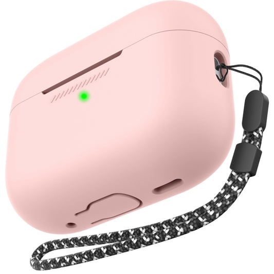 For AirPods Pro 2 AhaStyle PT187 Silicone One-Piece Protective Case With Lanyard Case(Pink) - For AirPods Pro 2 by AhaStyle | Online Shopping UK | buy2fix