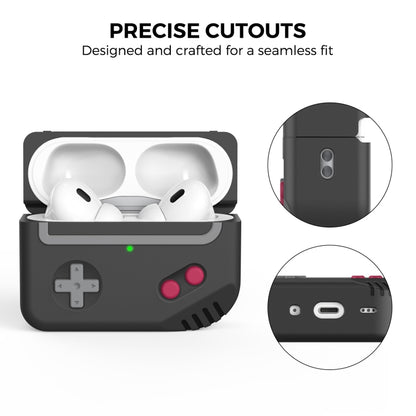 For AirPods Pro 2 AhaStyle PT-JY07 Split Silicone Cartoon Earphone Protective Case(Black) - For AirPods Pro 2 by AhaStyle | Online Shopping UK | buy2fix